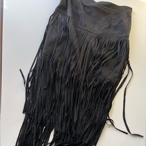 Women’s Adore Double Fringe Suede Skirt